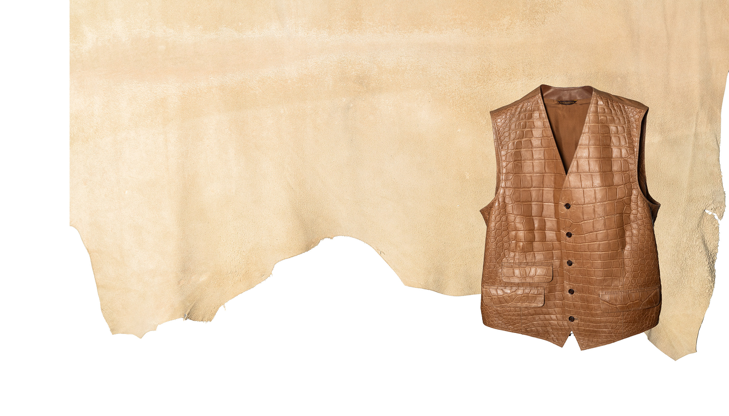 Tailor Vest gloving porosus crocodile, full skin