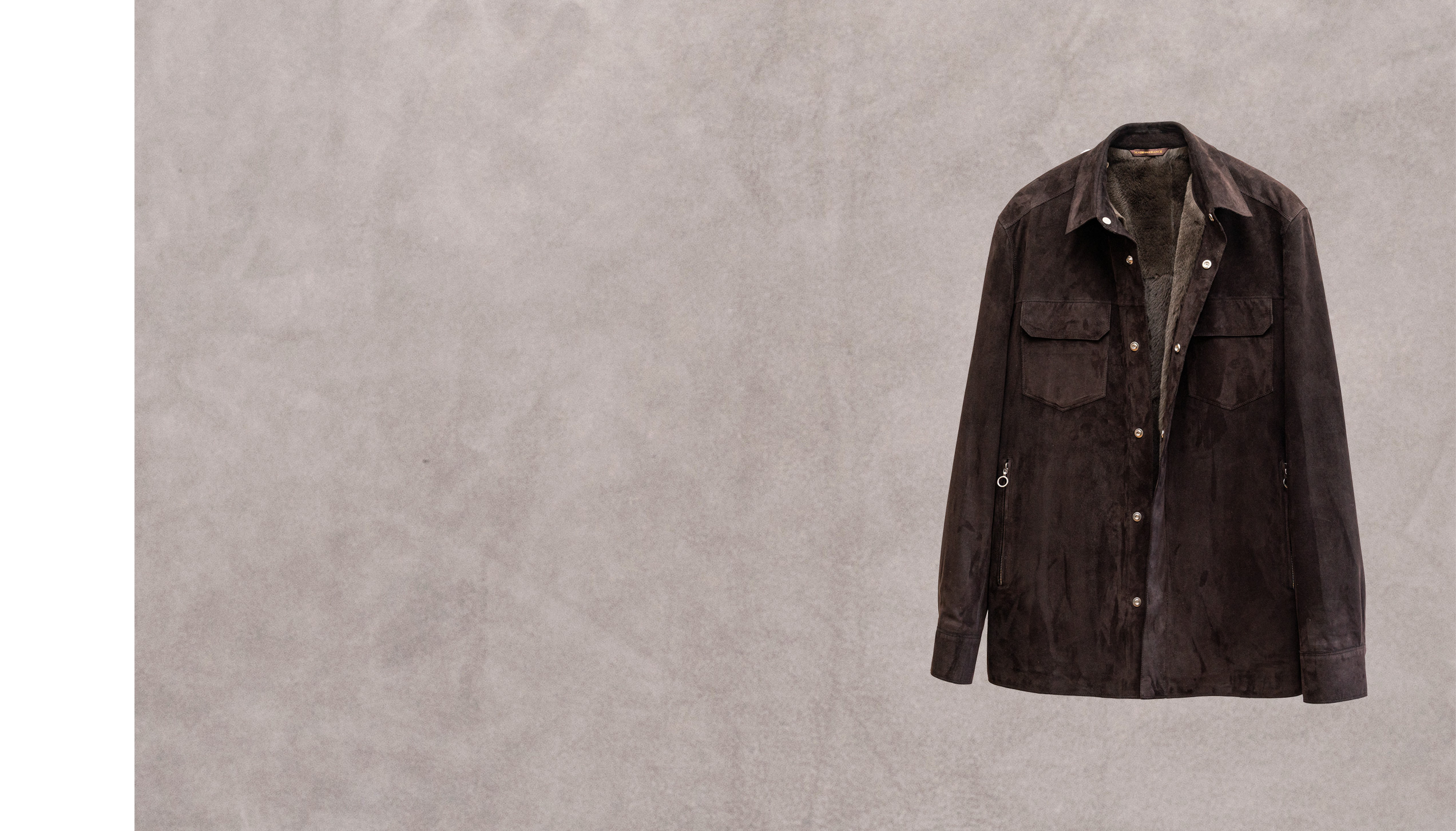 Veste Chemise – Brown suede deer lined with weasel