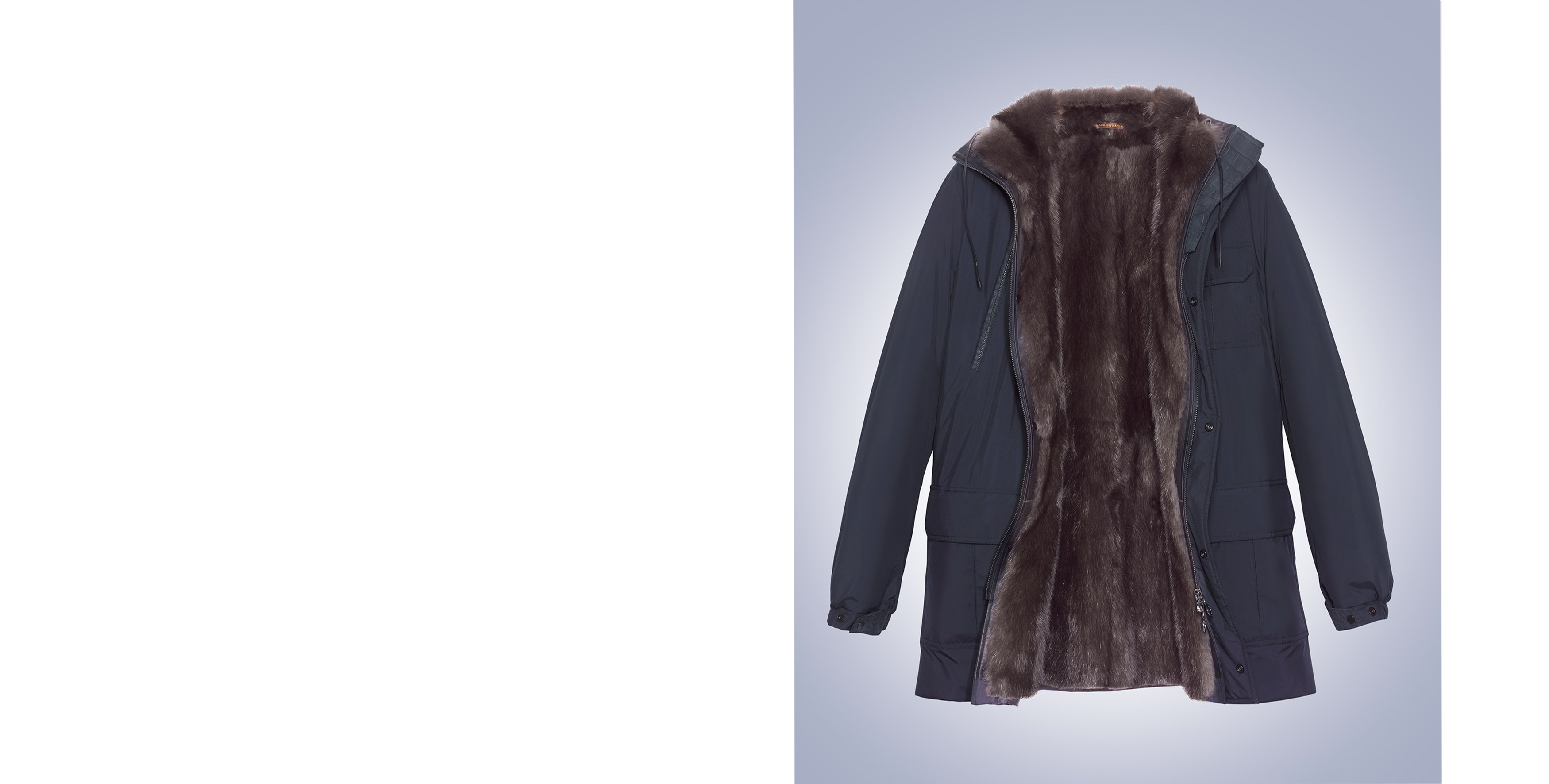 Everest parka in kimono nylon and sable fur lining