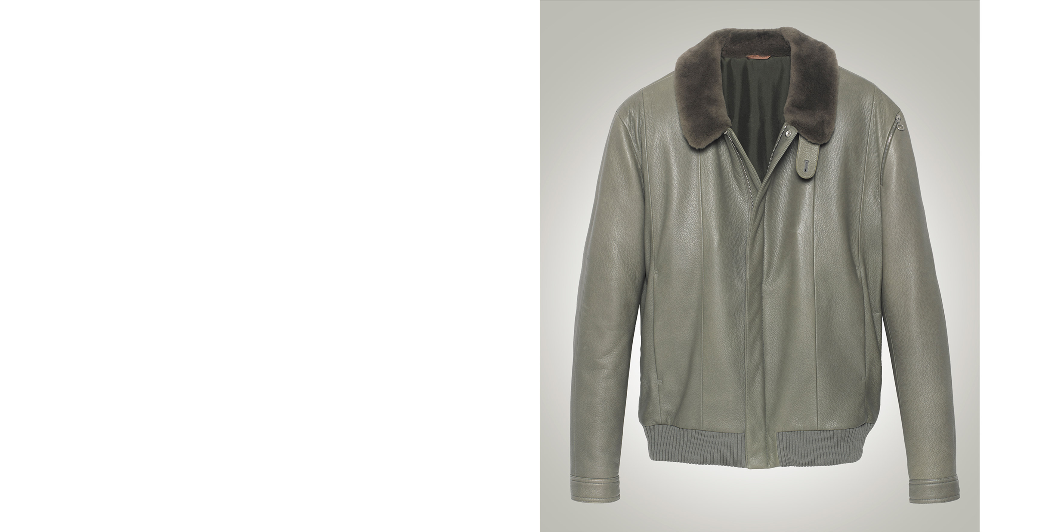 Joss Beaumont jacket in deer leather and nutria fur collar