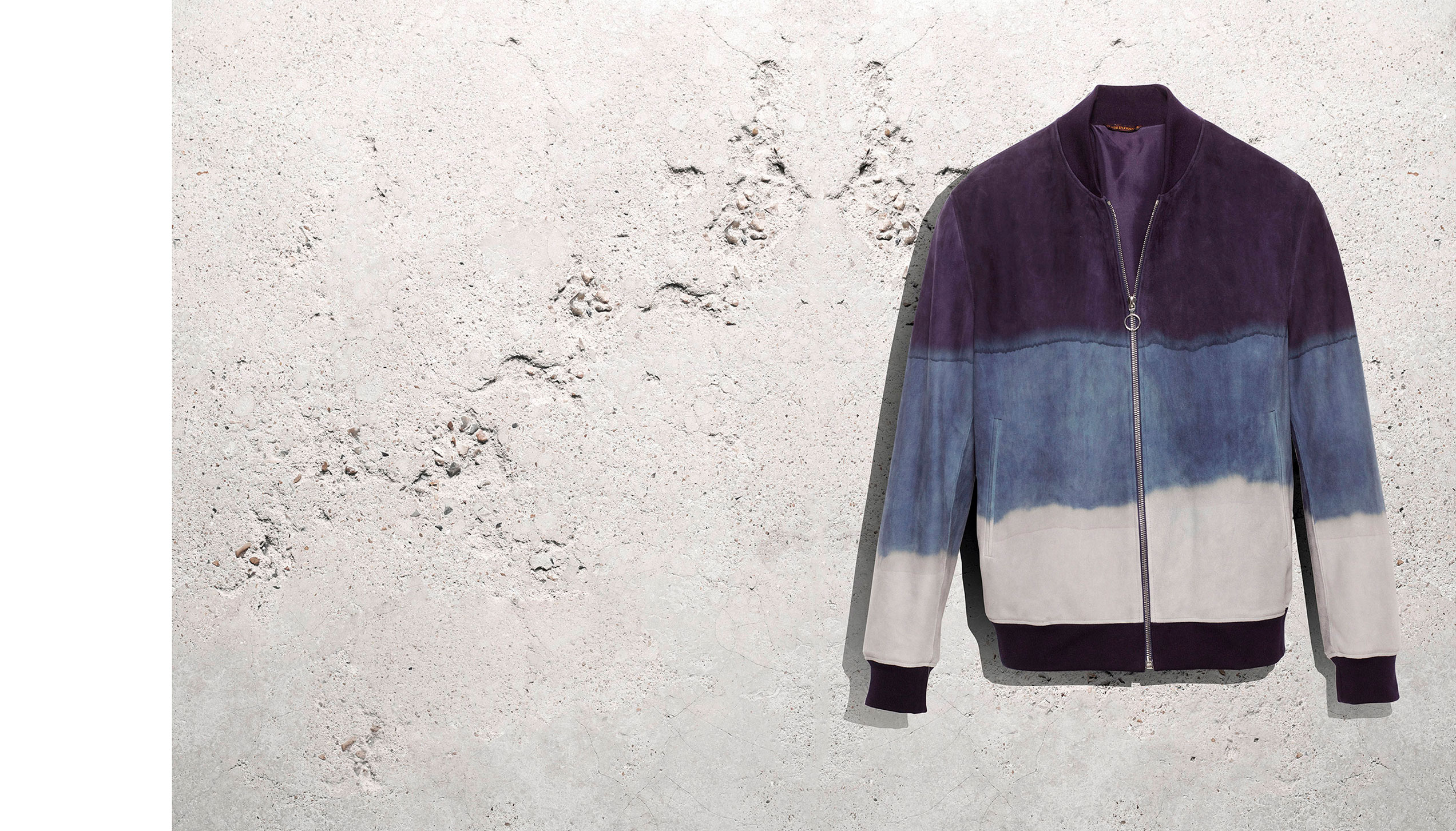 Dean jacket in tie-dye suede deer leather