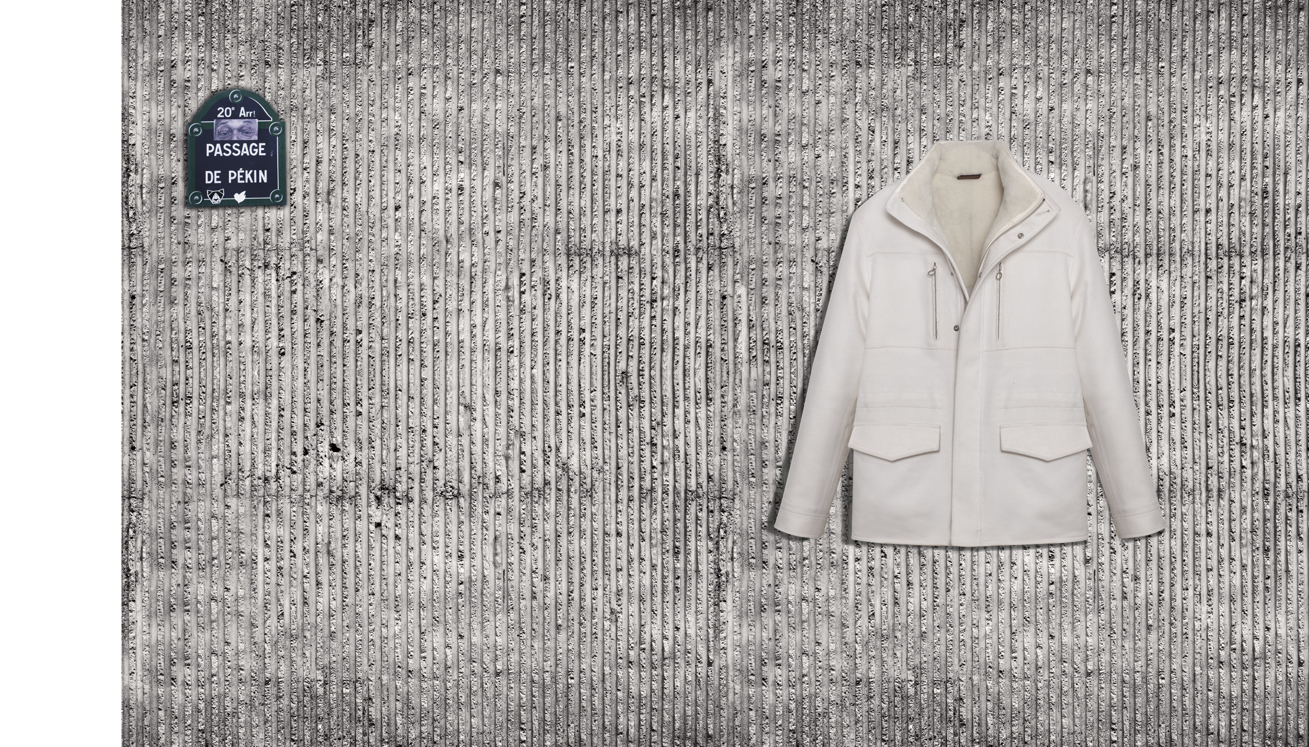 VMF – White cashmere, white nutria lining