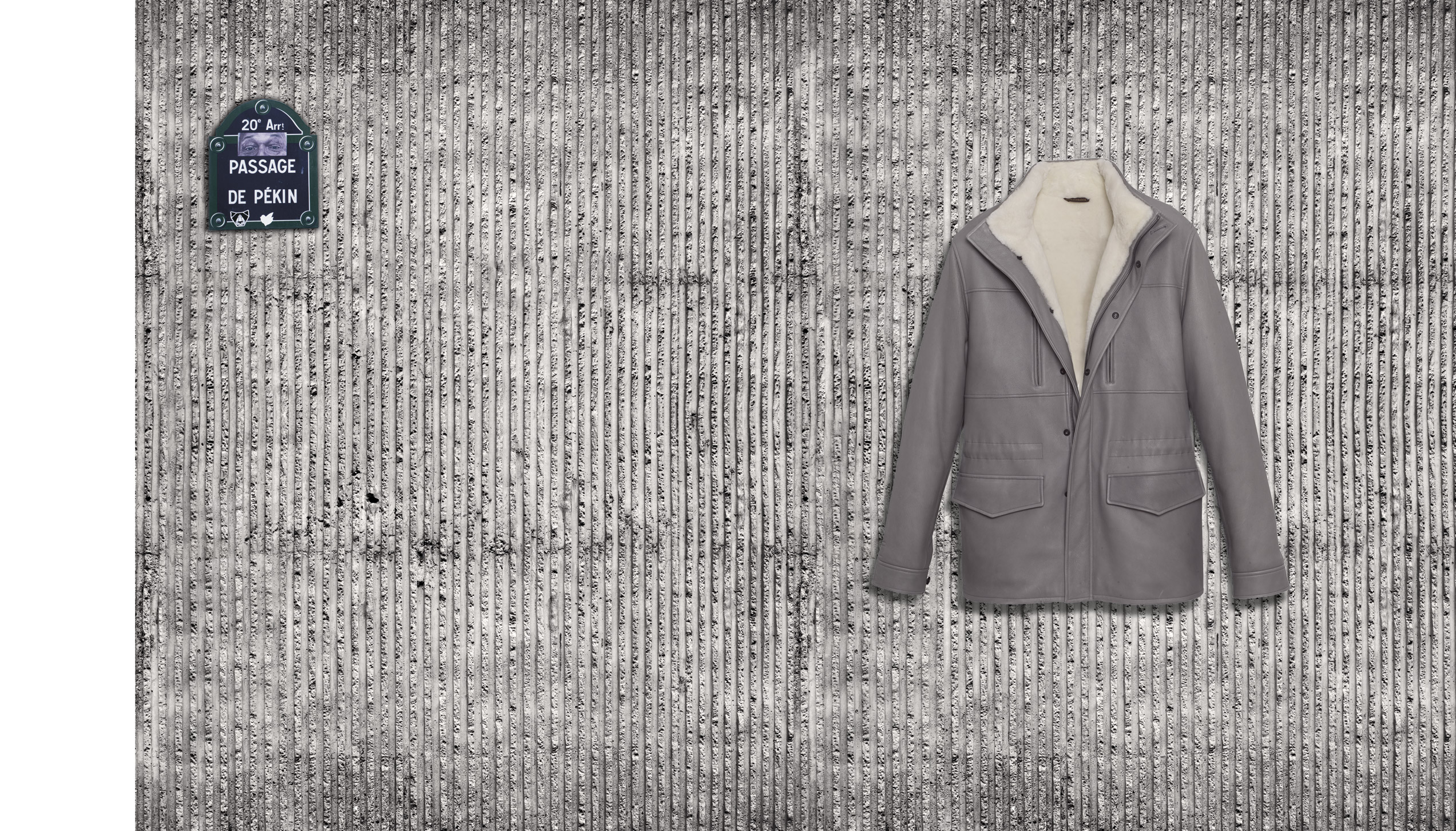 VMF – Full grain grey deer leather, white nutria lining