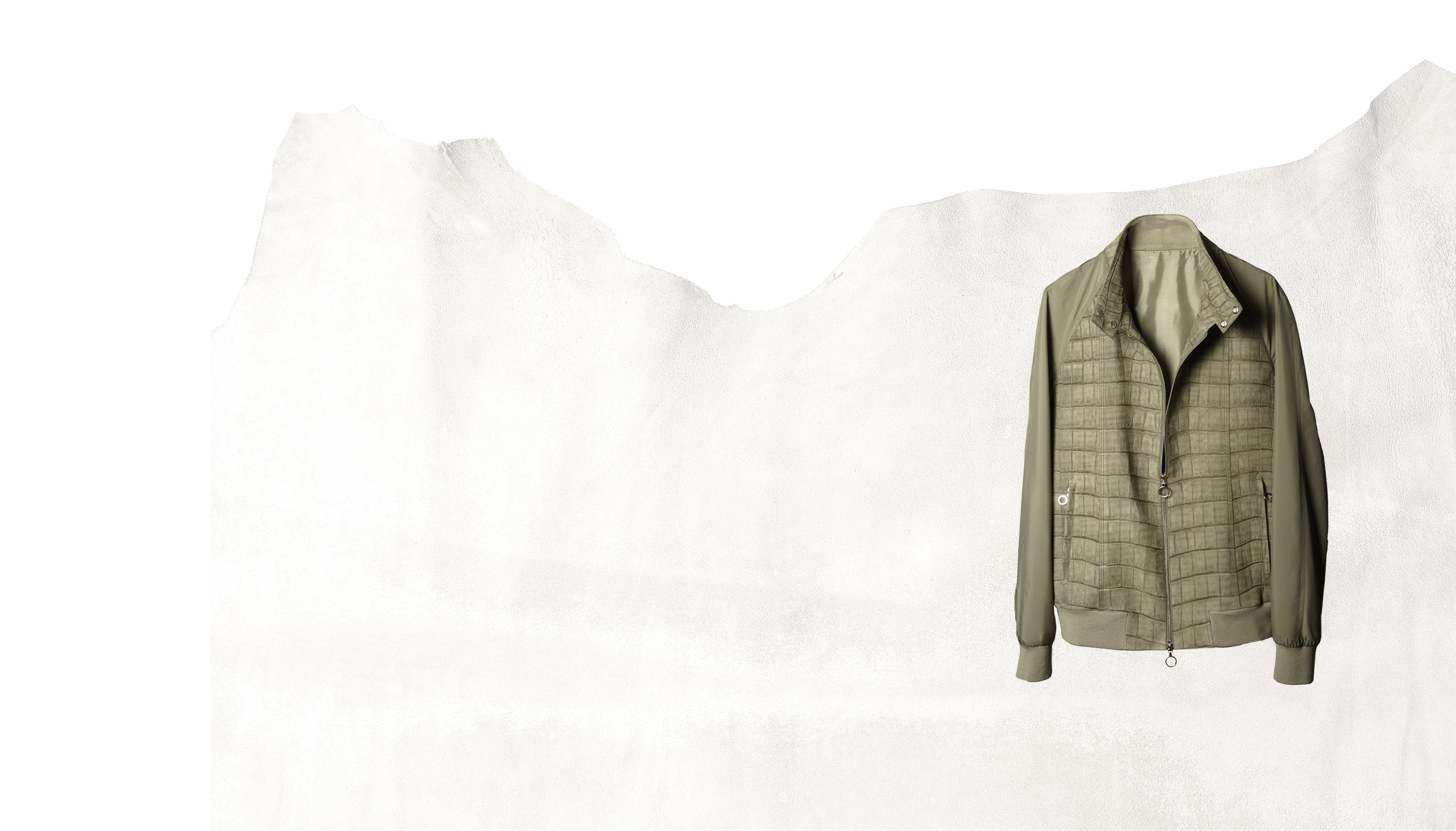 Joint stonewash porosus crocodile and kimono nylon